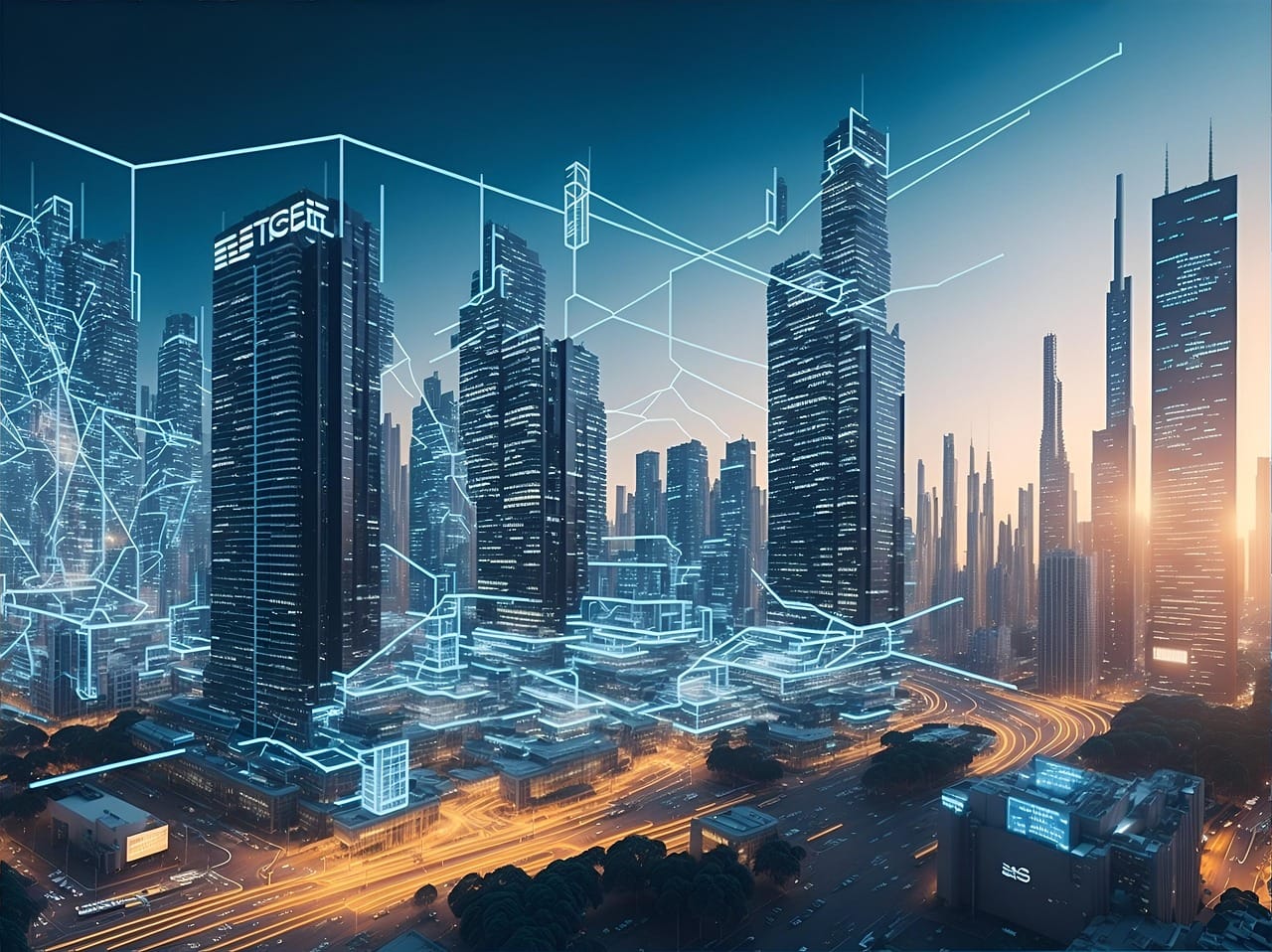 ai generated, buildings, network, internet, technology, business, marketing, communication, digital, data